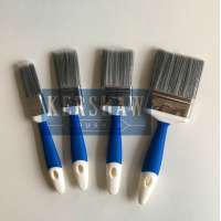 Paint Brush (flat brush with tapered filament and soft touch handle, Stainless Steel ferrule) St-001