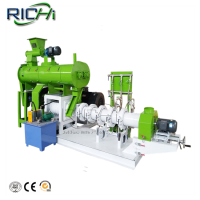 RICHI Dry and wet single or twin screw soybean corn animal dog pet food pellet floating fish feed pellet making machine